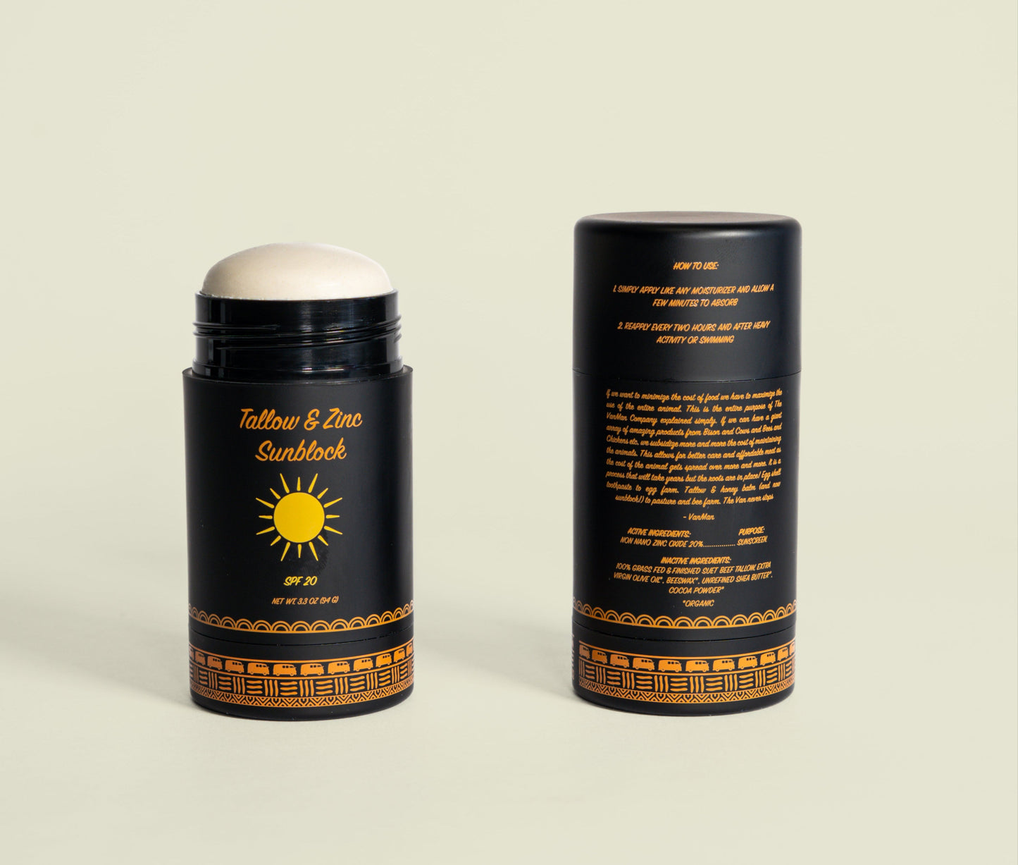 VanMan’s Tallow & Zinc SunBlock - 2 oz - Homeland Harvest