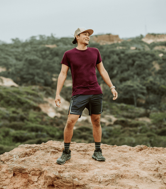 Bamboo Aerotech T-Shirt - Dark Plum - Homeland Harvest