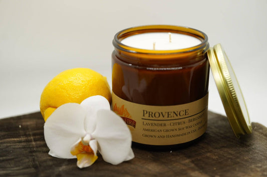 Provence (Lavender) Soy Wax Candle | 16 oz Double Wick Amber Apothecary Jar