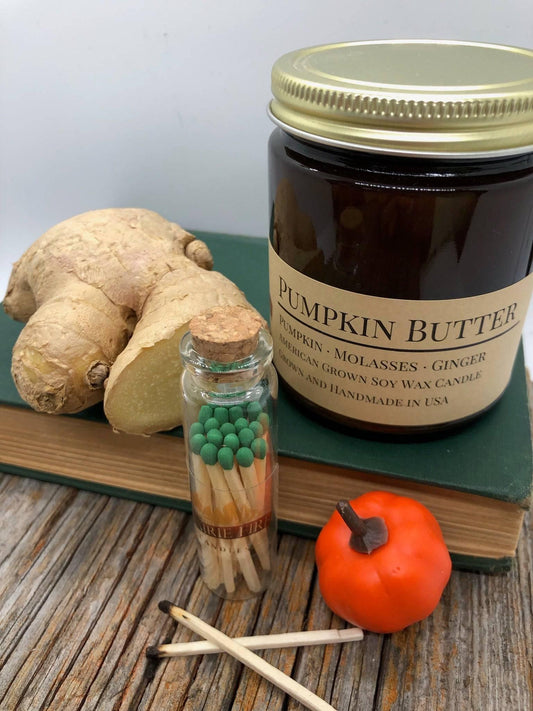Pumpkin Butter Soy Wax Candle | 9 oz Amber Apothecary Jar
