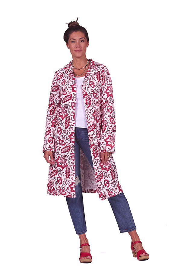 floral print linen overcoat - Homeland Harvest