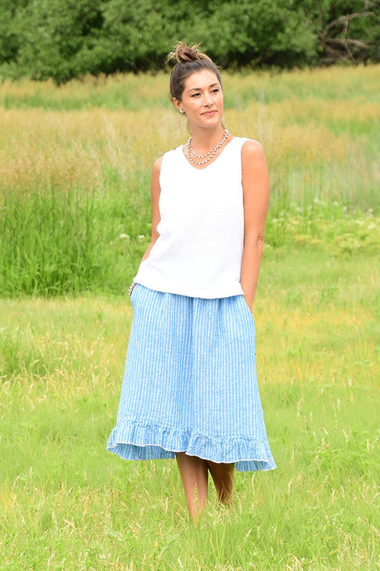linen ruffle skirt - Homeland Harvest