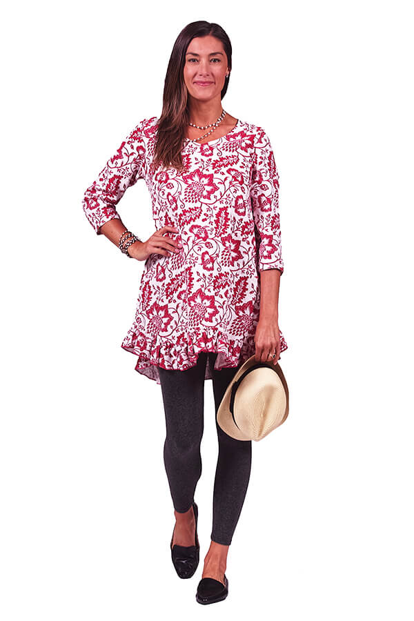 floral ruffle tunic - Homeland Harvest