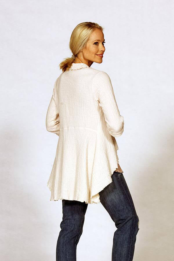 gauze button front cardigan - Homeland Harvest