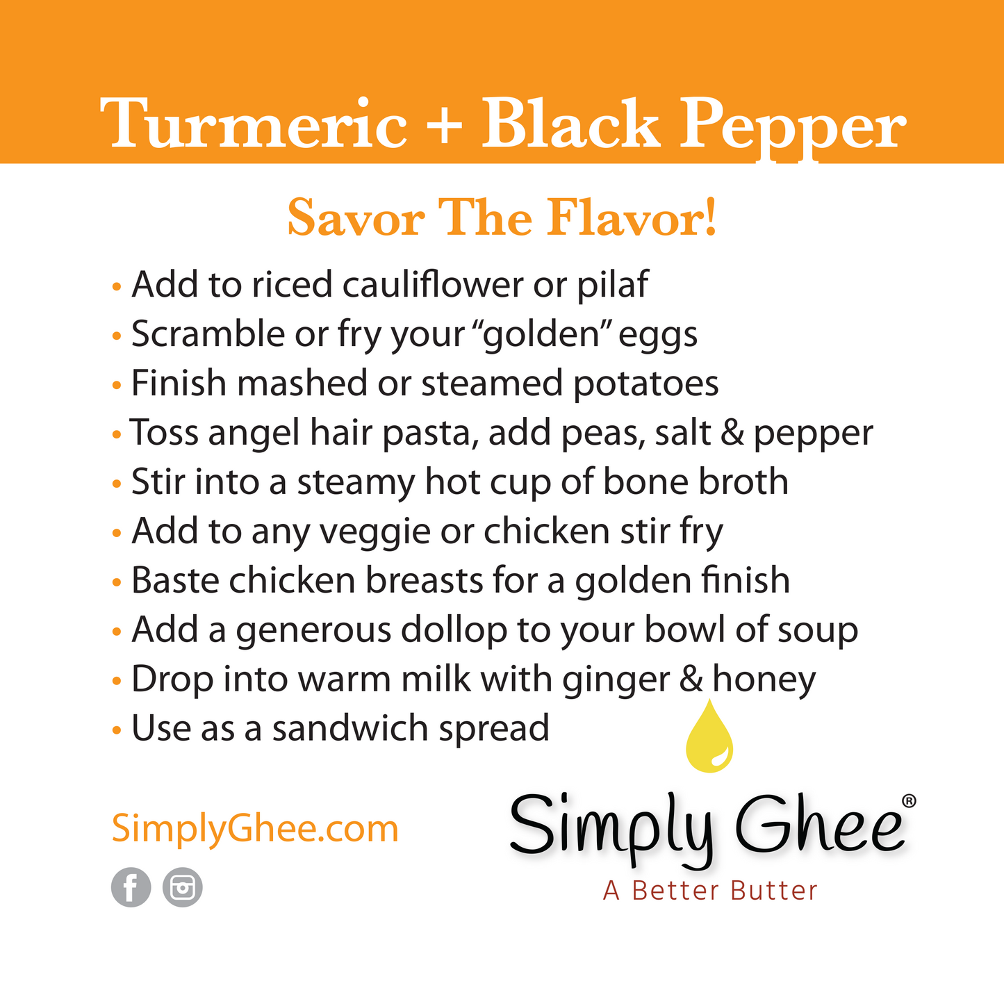 Turmeric + Black Pepper Ghee DIY Mix - Homeland Harvest