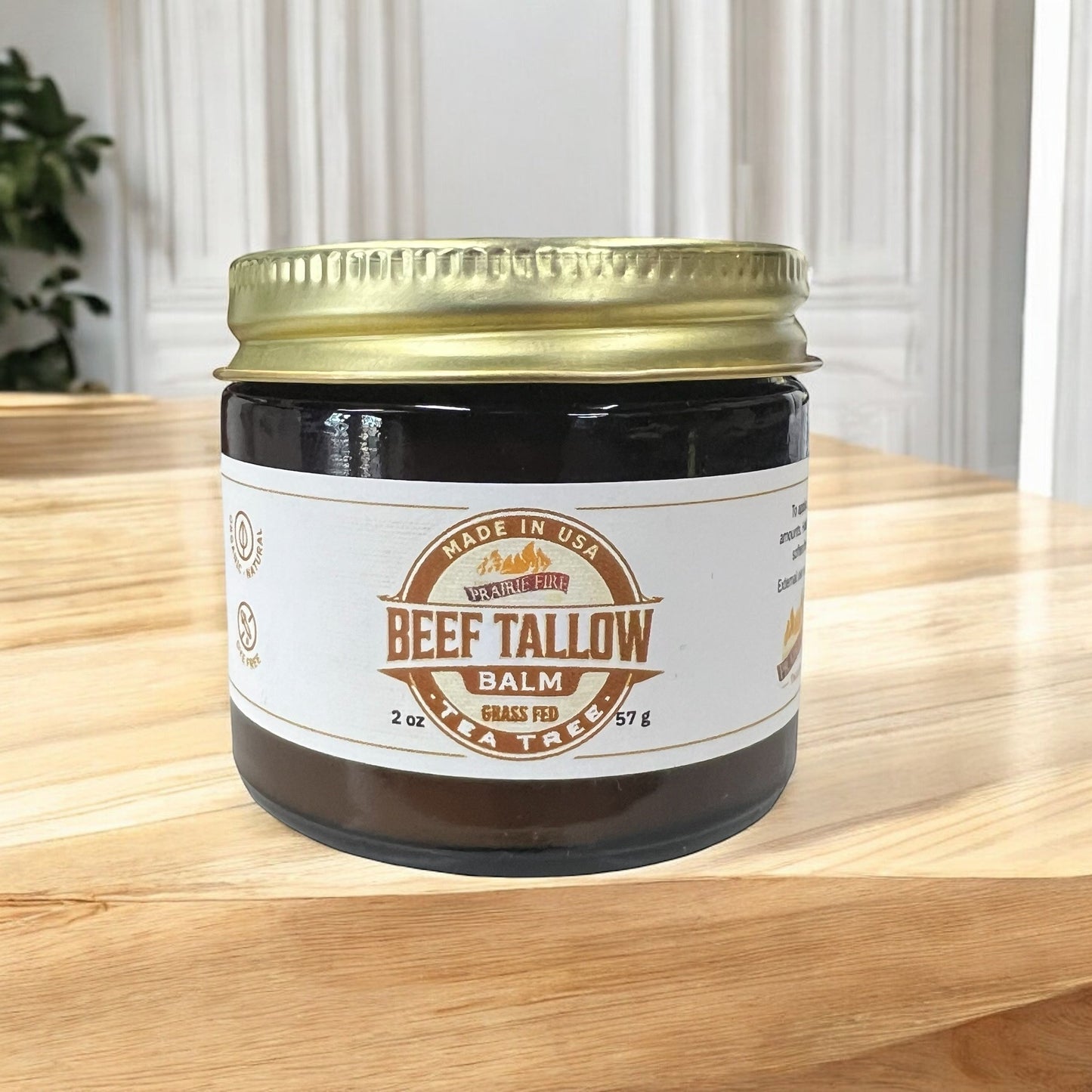 Grass Fed Beef Tallow Balm - 2 oz - Grown and Made in USA - Organic Grass Fed and Finished Tallow - Moisturizing Skin Care