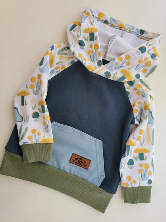 Kids Blue/Gold Mushroom Hoodie - Homeland Harvest