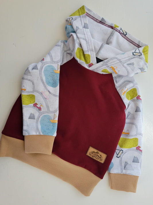 Kids Deep Red Trucks Hoodie - Homeland Harvest