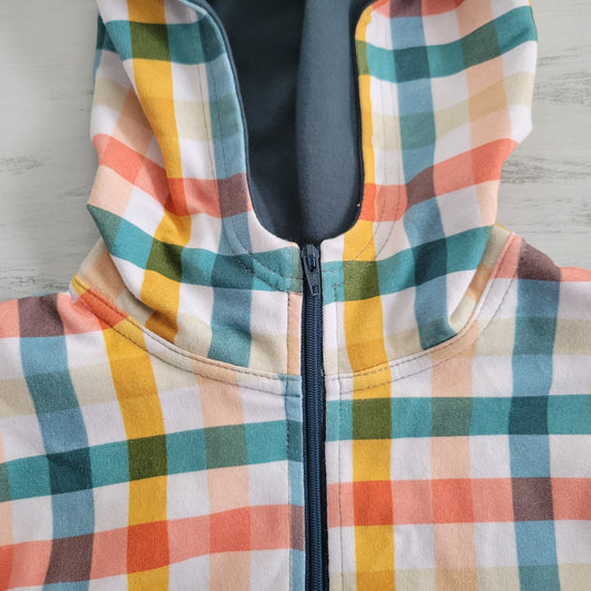 Kids Gray/Plaid Half Zip - Homeland Harvest
