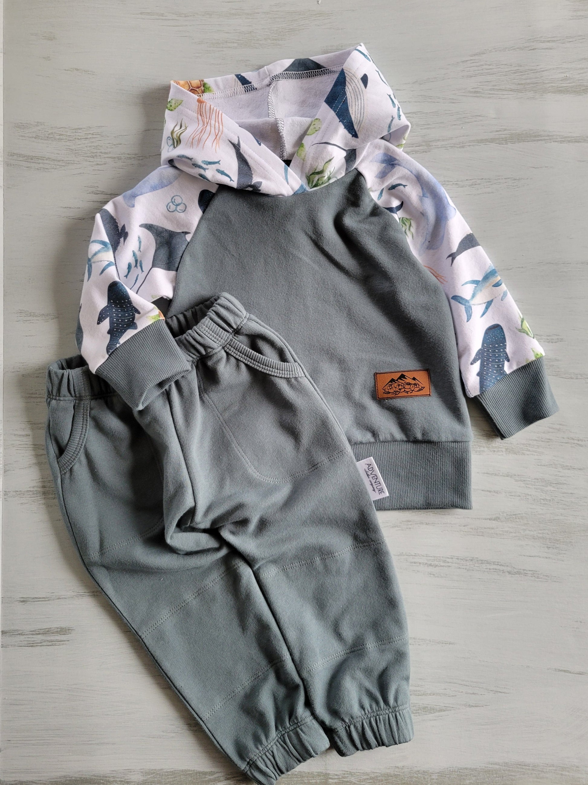 Kids Sea Life hoodie - Organic American Made Cotton - Homeland Harvest