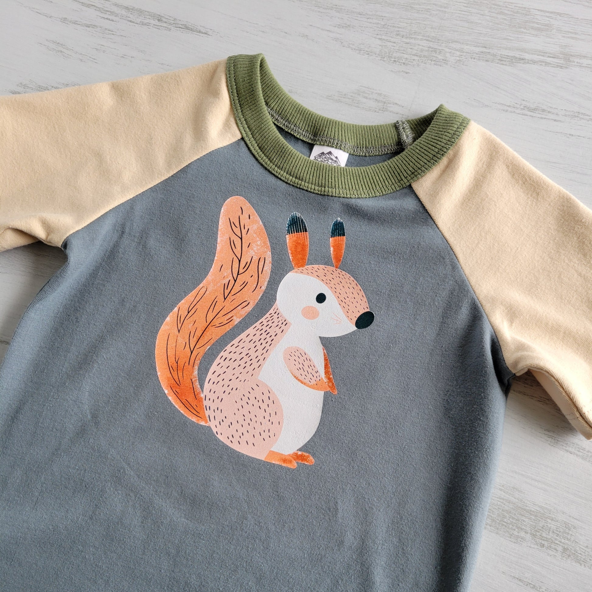Blue - Kids Animals Tshirt - Organic American made Cotton - Homeland Harvest