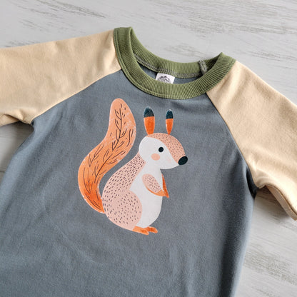 Blue - Kids Animals Tshirt - Organic American made Cotton - Homeland Harvest