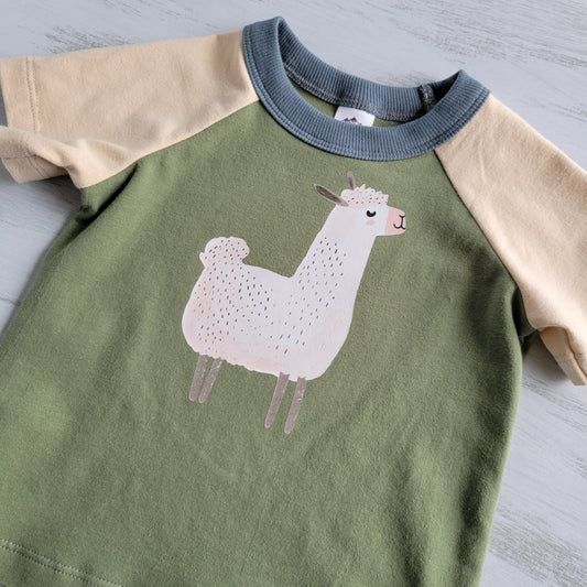 Green - Kids Animals Tshirt - Organic American made Cotton - Homeland Harvest