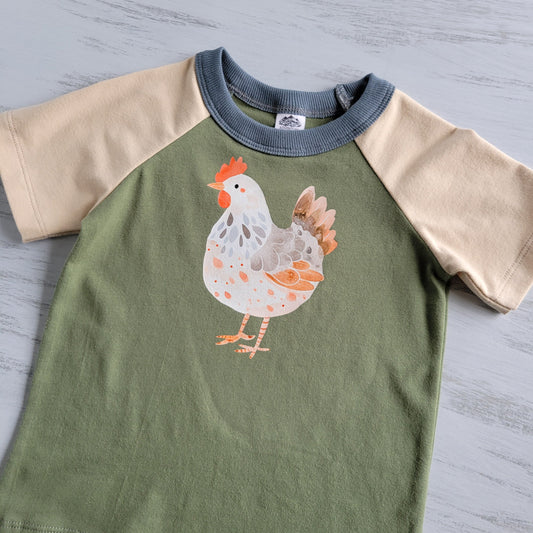 Green - Kids Animals Tshirt - Organic American made Cotton - Homeland Harvest