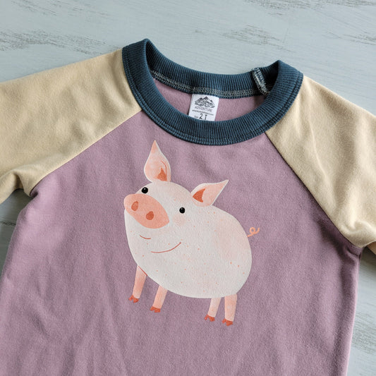 Purple - Kids Animals Tshirt - Organic American made Cotton - Homeland Harvest