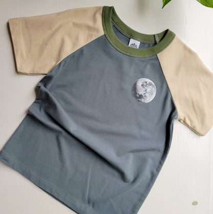 Blue - Kids Animals Tshirt - Organic American made Cotton - Homeland Harvest