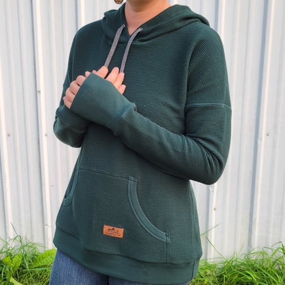Women's Thermal Hoodie Pine - Homeland Harvest