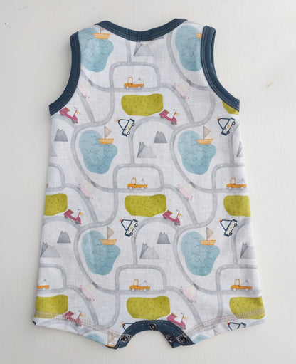 Baby/Toddler Tank Romper - Road Map - Homeland Harvest
