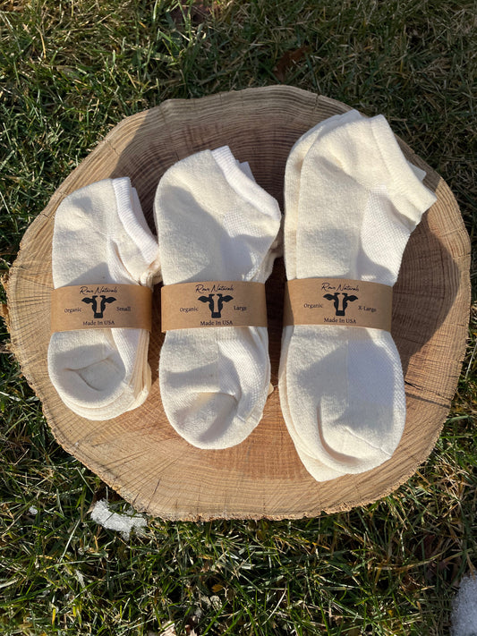 Organic Cotton Ankle Socks- 3 pack - Homeland Harvest