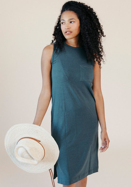 Sophie Tank Jersey Dress - Pine - Homeland Harvest