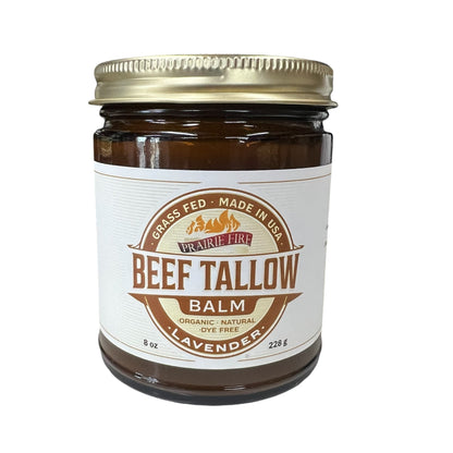 Grass Fed Beef Tallow Balm - 8 oz - Made in USA - Organic Grass Fed and Finished - Moisturizing Skin Care