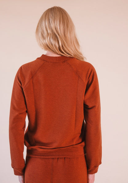 Agnes Raglan Organic Cotton + Tencel™ Sweatshirt - Rust - Homeland Harvest