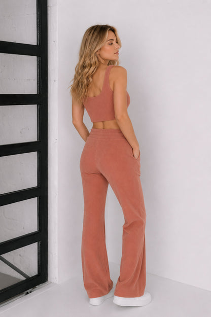 Jules Waffle Knit Organic Cotton Drawstring Pant