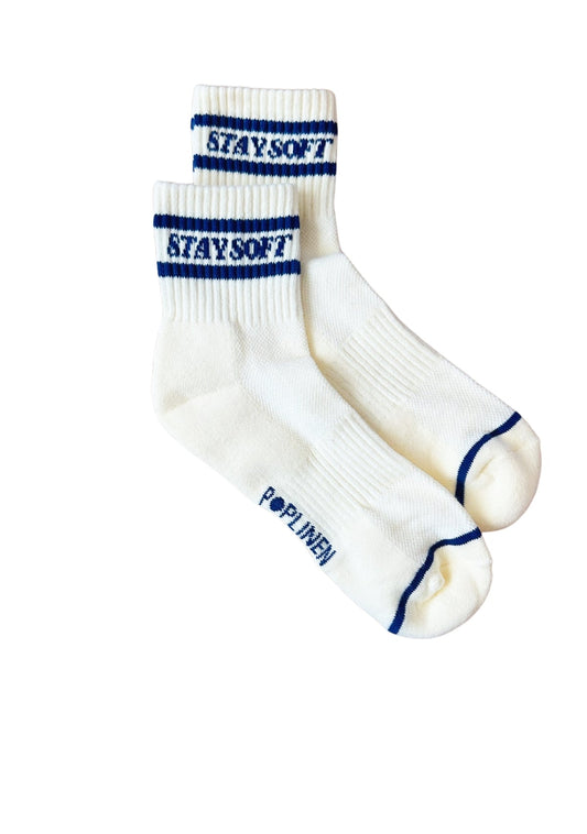 Stay Soft Stripe Socks - Navy + Cream - Homeland Harvest