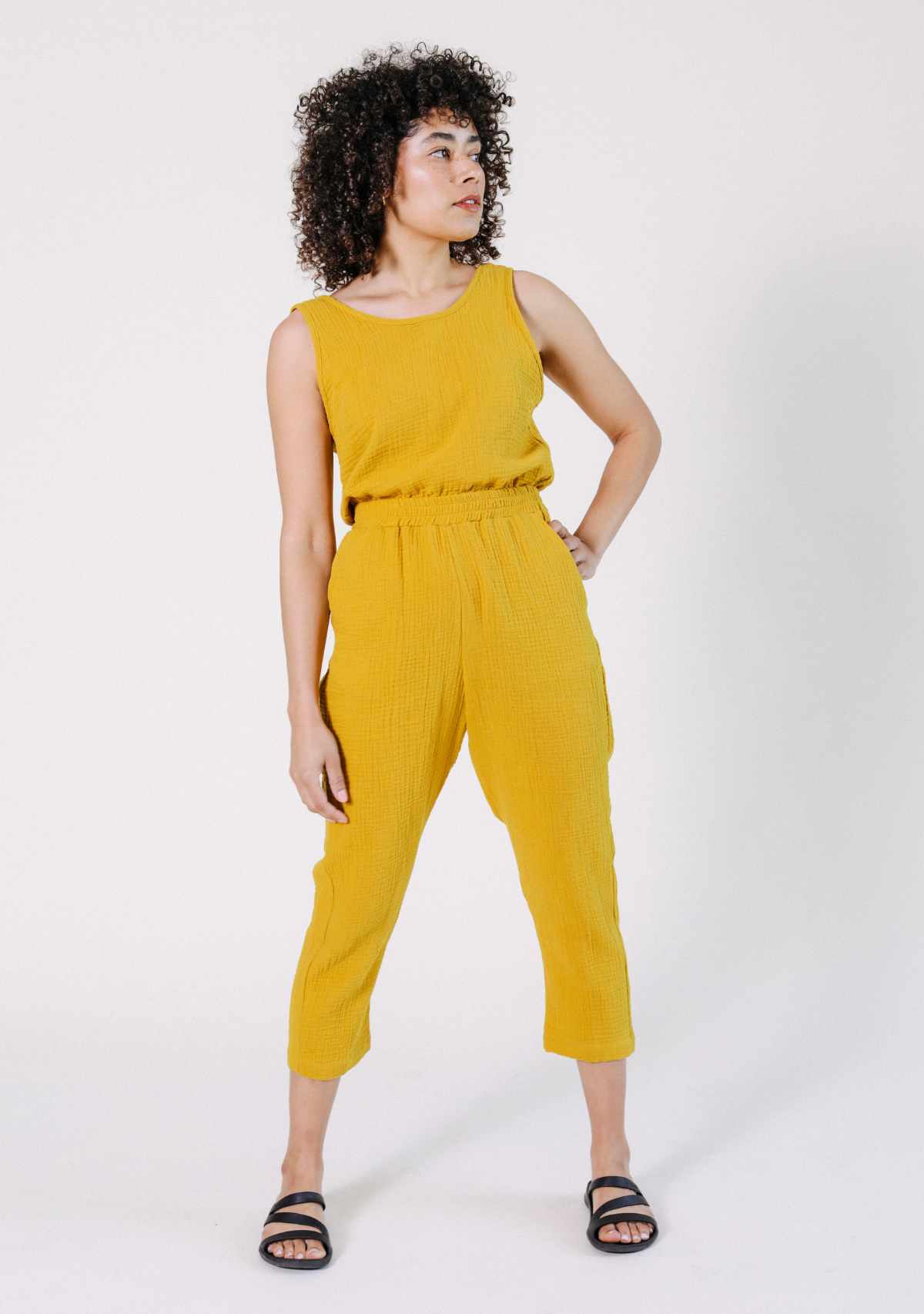 Jameela Organic Cotton Jumpsuit - Golden - Homeland Harvest