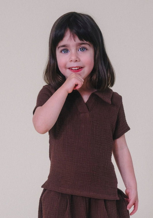 Nico Toddler Top - Chicory Coffee - Homeland Harvest