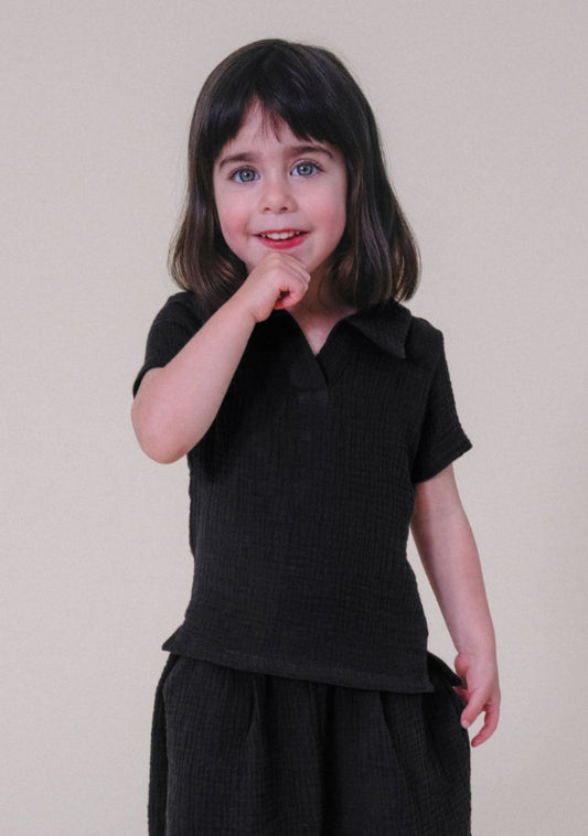 Nico Toddler Top - Black - Homeland Harvest