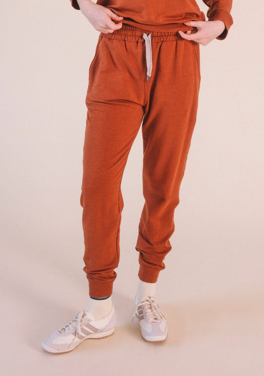 Agnes Organic Cotton + Tencel™ Jogger Pant - Rust - Homeland Harvest