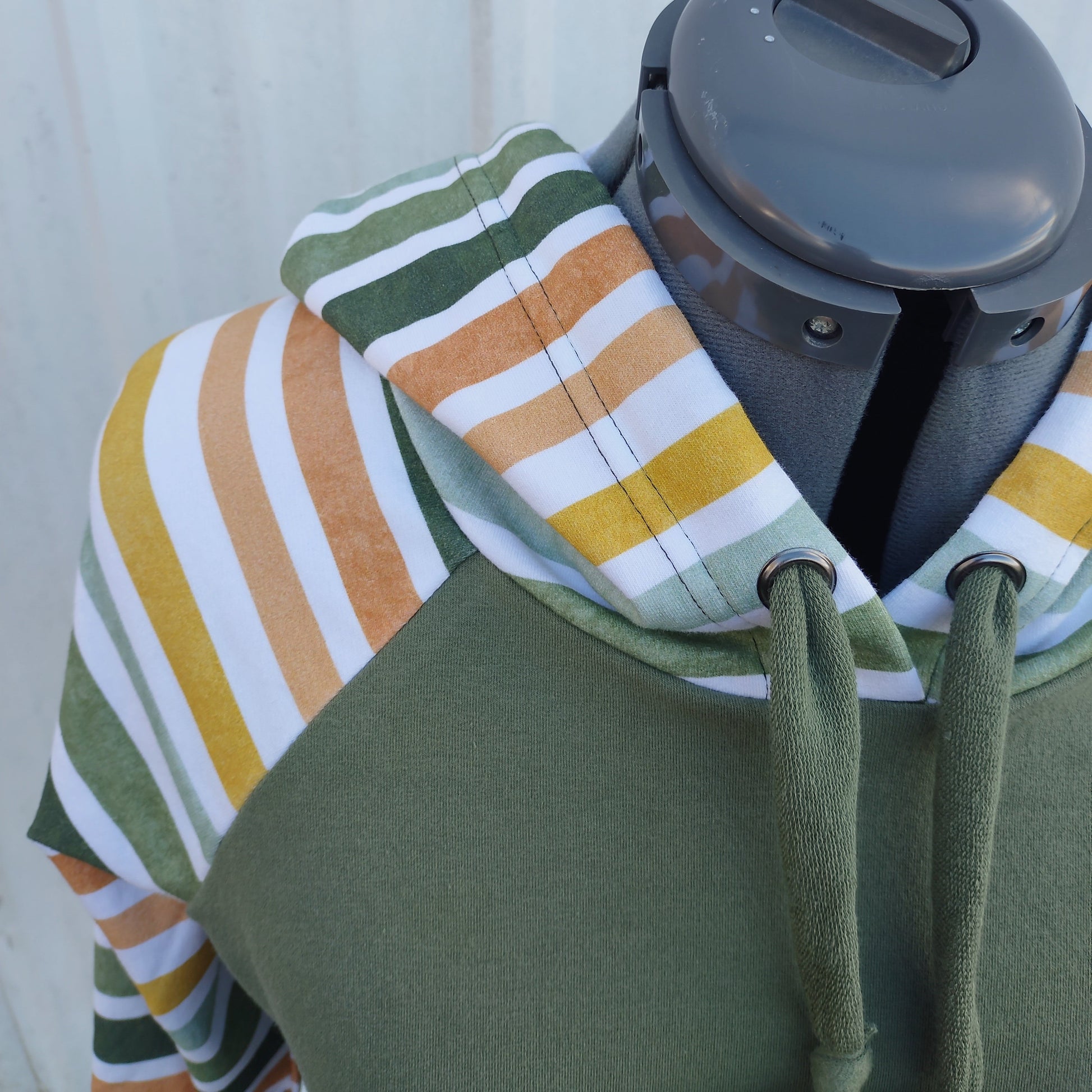 Women's Green Stripes Hoodie - Homeland Harvest