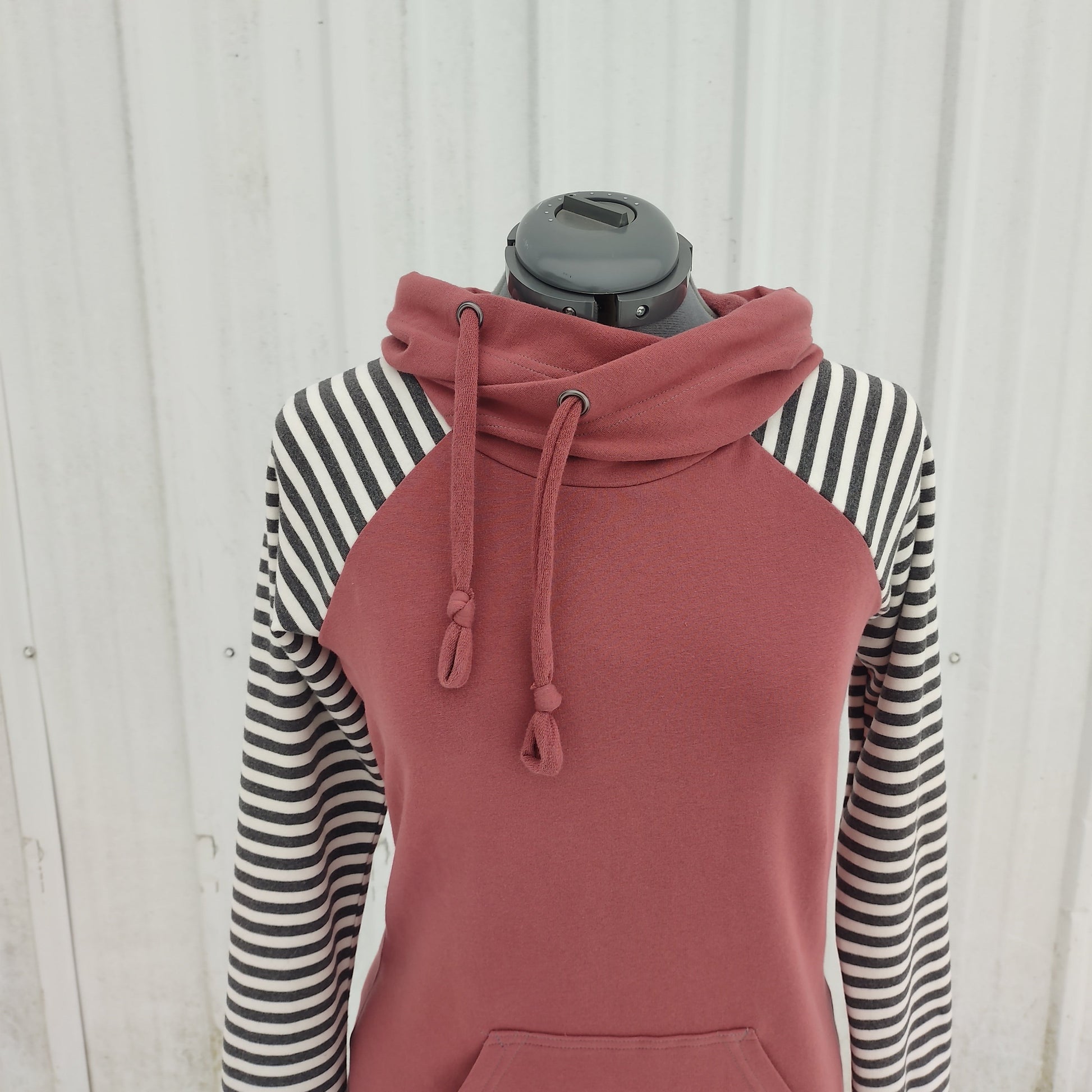 Women's Apple Pink Stripes Hoodie - Homeland Harvest