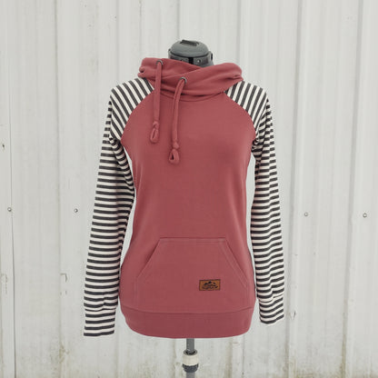 Women's Apple Pink Stripes Hoodie - Homeland Harvest