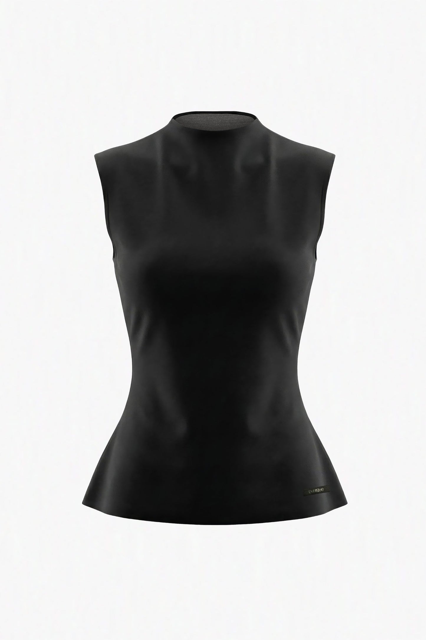 High Neck Peplum Stretch Tank: Reversible & EMF Shielding