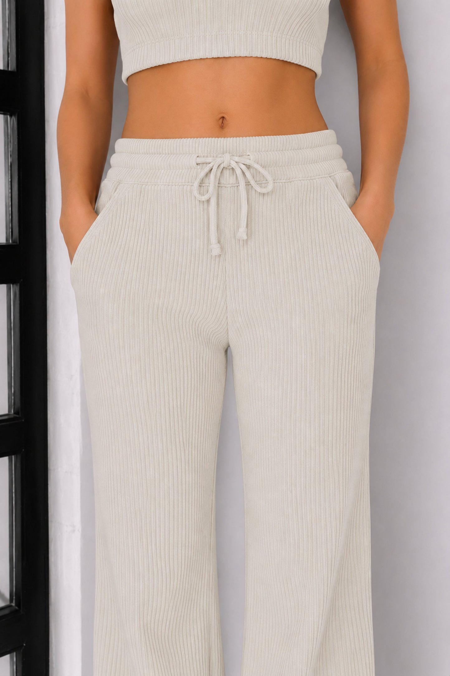 Jules Waffle Knit Organic Cotton Drawstring Pant
