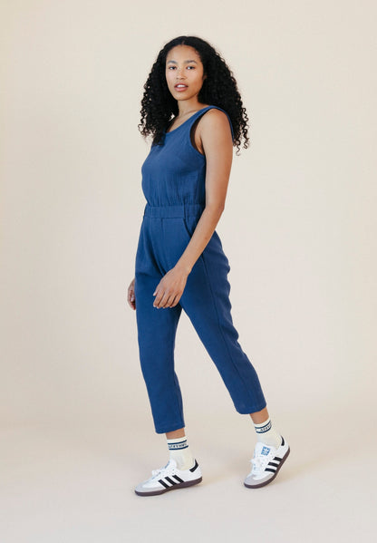 Jameela Organic Cotton Jumpsuit - Deep Sea - Homeland Harvest