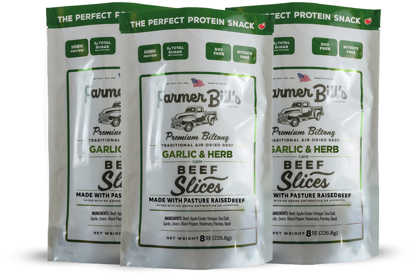 1/2 lb Sliced Garlic & Herb Beef Biltong