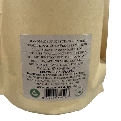 Pure Beef Tallow Soap Flakes - Made in USA - Grass Fed and Finished - Face, Body and Hair - Natural and Organic