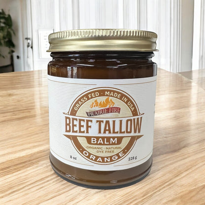 Grass Fed Beef Tallow Balm - 8 oz - Made in USA - Organic Grass Fed and Finished - Moisturizing Skin Care