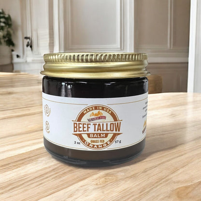 Grass Fed Beef Tallow Balm - 2 oz - Grown and Made in USA - Organic Grass Fed and Finished Tallow - Moisturizing Skin Care
