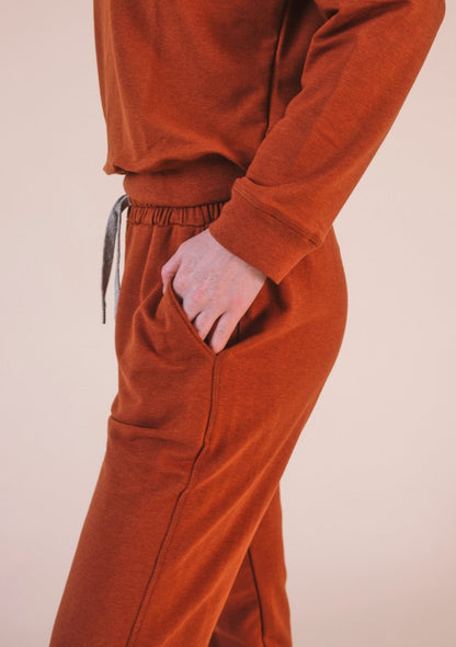 Agnes Organic Cotton + Tencel™ Jogger Pant - Rust - Homeland Harvest