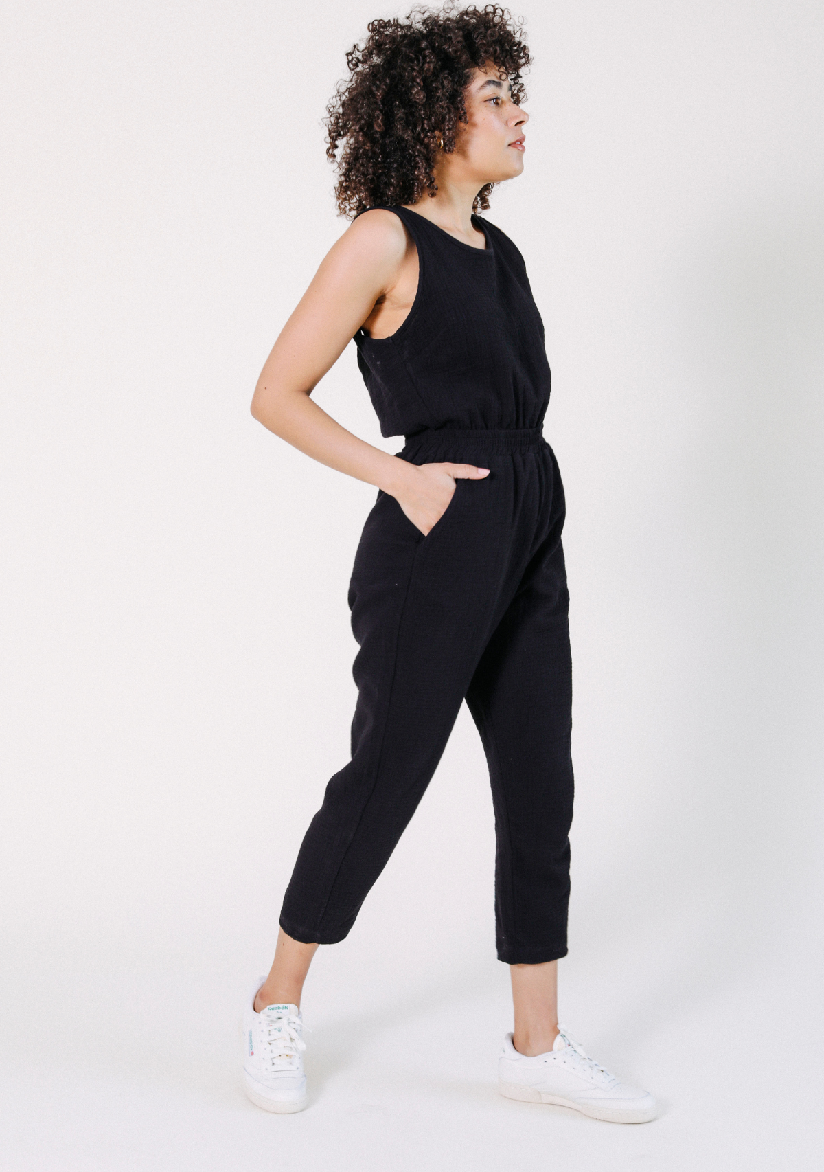 Jameela Organic Cotton Jumpsuit - Black - Homeland Harvest
