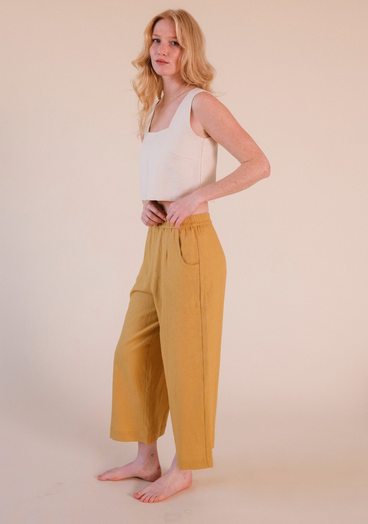 Nin Linen Pant - Golden - Homeland Harvest