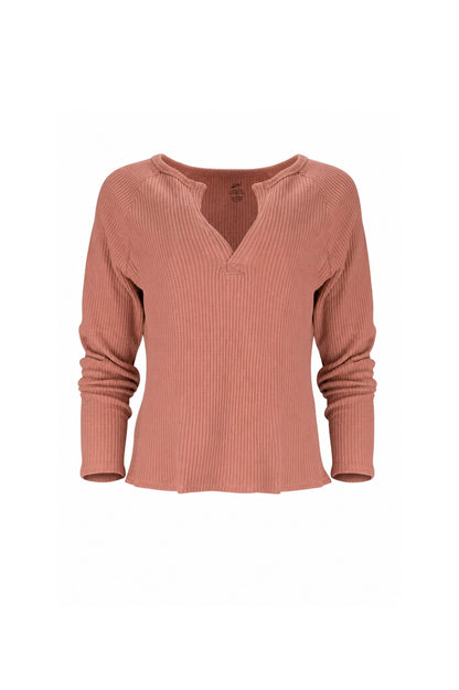 Jules Waffle Knit Organic Cotton V-Neck Pullover