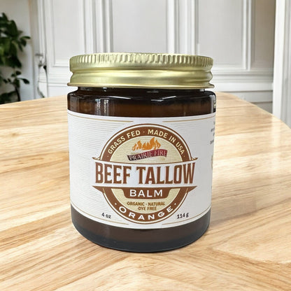 Grass Fed Beef Tallow Balm - 4 oz - Made in USA - Organic Grass Fed and Finished Tallow - Moisturizing Skin Care