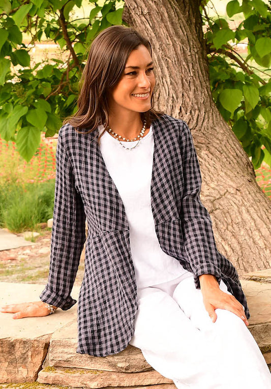 open front linen cardigan - Homeland Harvest