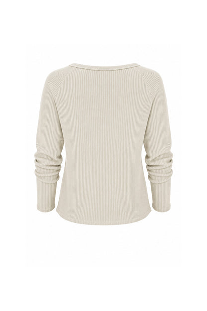 Jules Waffle Knit Organic Cotton V-Neck Pullover