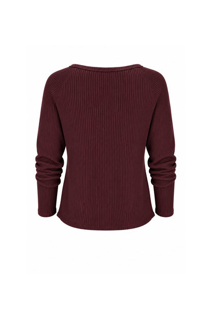 Jules Waffle Knit Organic Cotton V-Neck Pullover